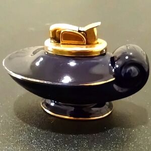 Vintage 1950s Evans Bone China Cobalt Blue Lighter